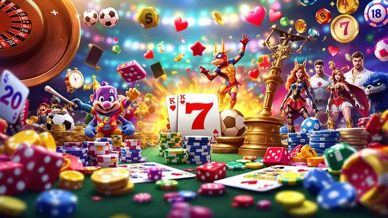 Visual slot video RPVIP3 dengan reel, simbol wild, dan efek permainan