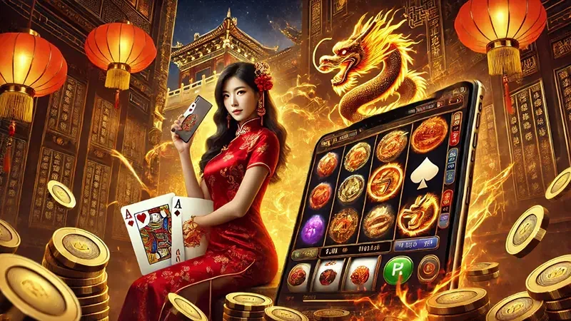 Reel slot dengan simbol bonus pada layar permainan RPVIP3